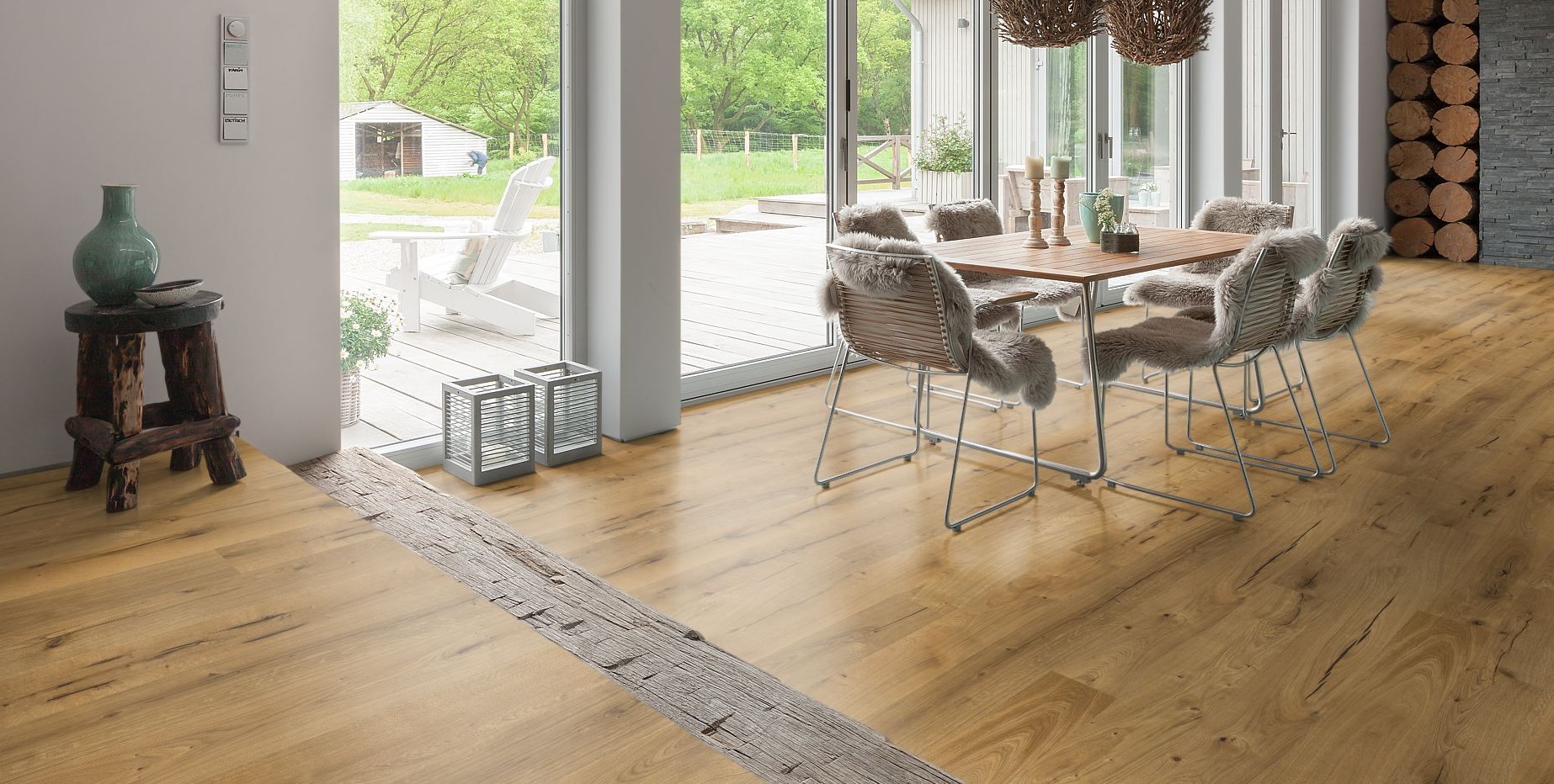 POWER FLOOR Parkett Eiche Schloßdiele gebürstet geölt 4-seitige Mini-V-Fuge-4250715102407