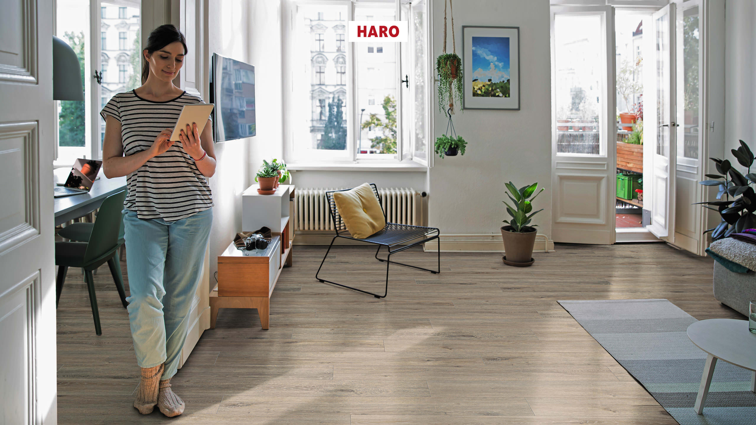 HARO Laminat Eiche Veneto mocca Landhausdiele 4V | Tritty 100 | 2. Wahl-4018427475833