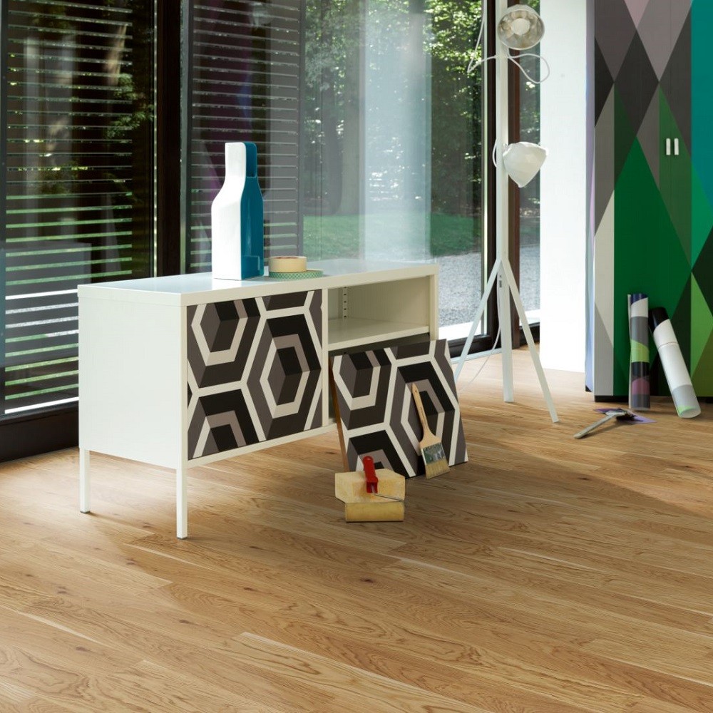 PARADOR Parkett Eiche gebürstet Landhausdiele 4-seitige Mini-V-Fuge | 2. Wahl | 17 m²-#