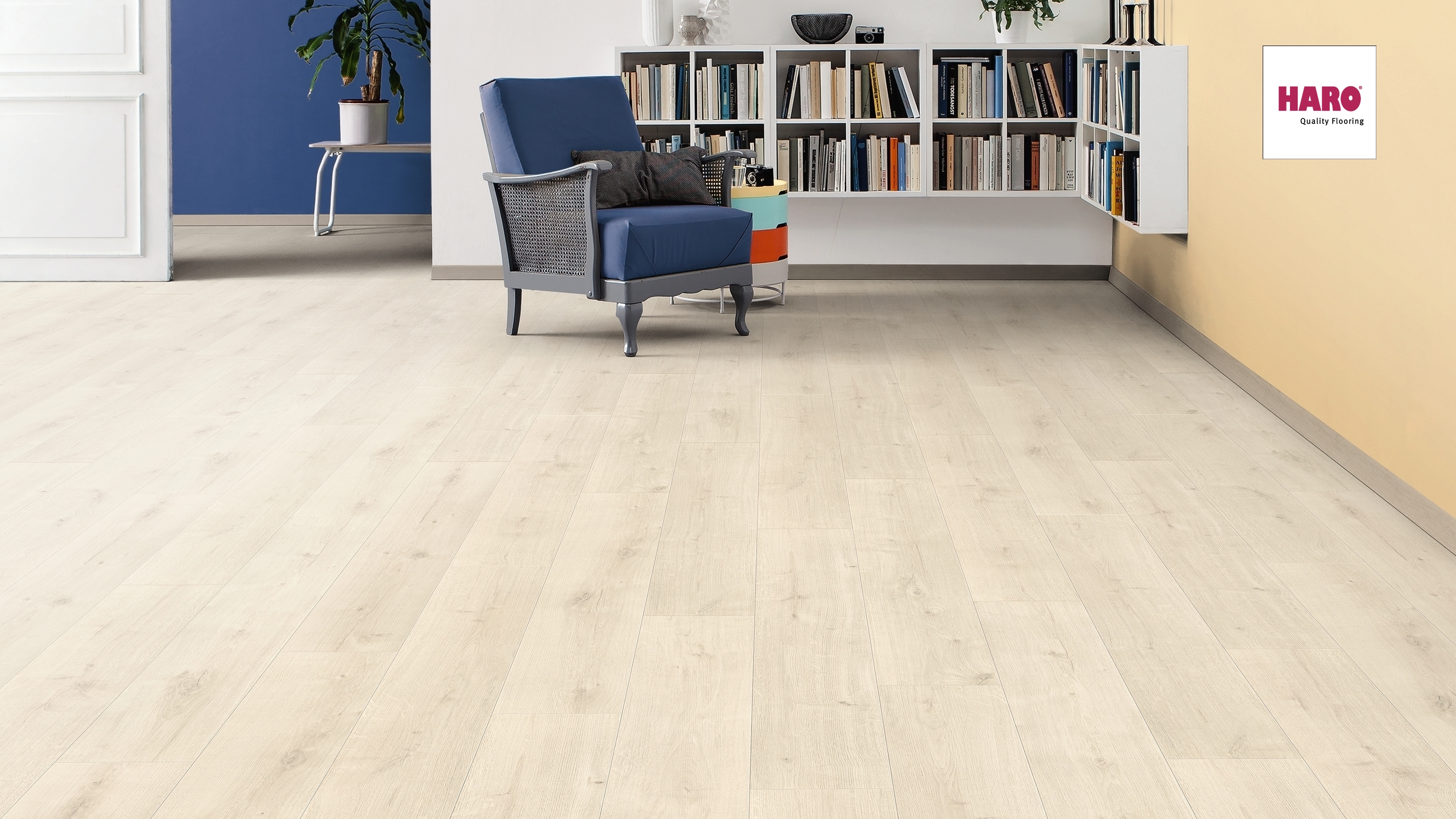 HARO Laminat Eiche Savona weiß soft matt Landhausdiele 4V | Tritty 90 | 2.Wahl | 26 m²-4018427447908