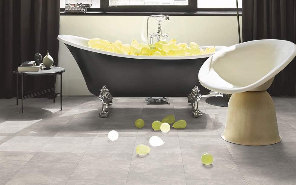 PARADOR Vinylboden Beton Ornament hellgrau Steinstruktur 4-seitige Fase | Modular ONE-4014809226734