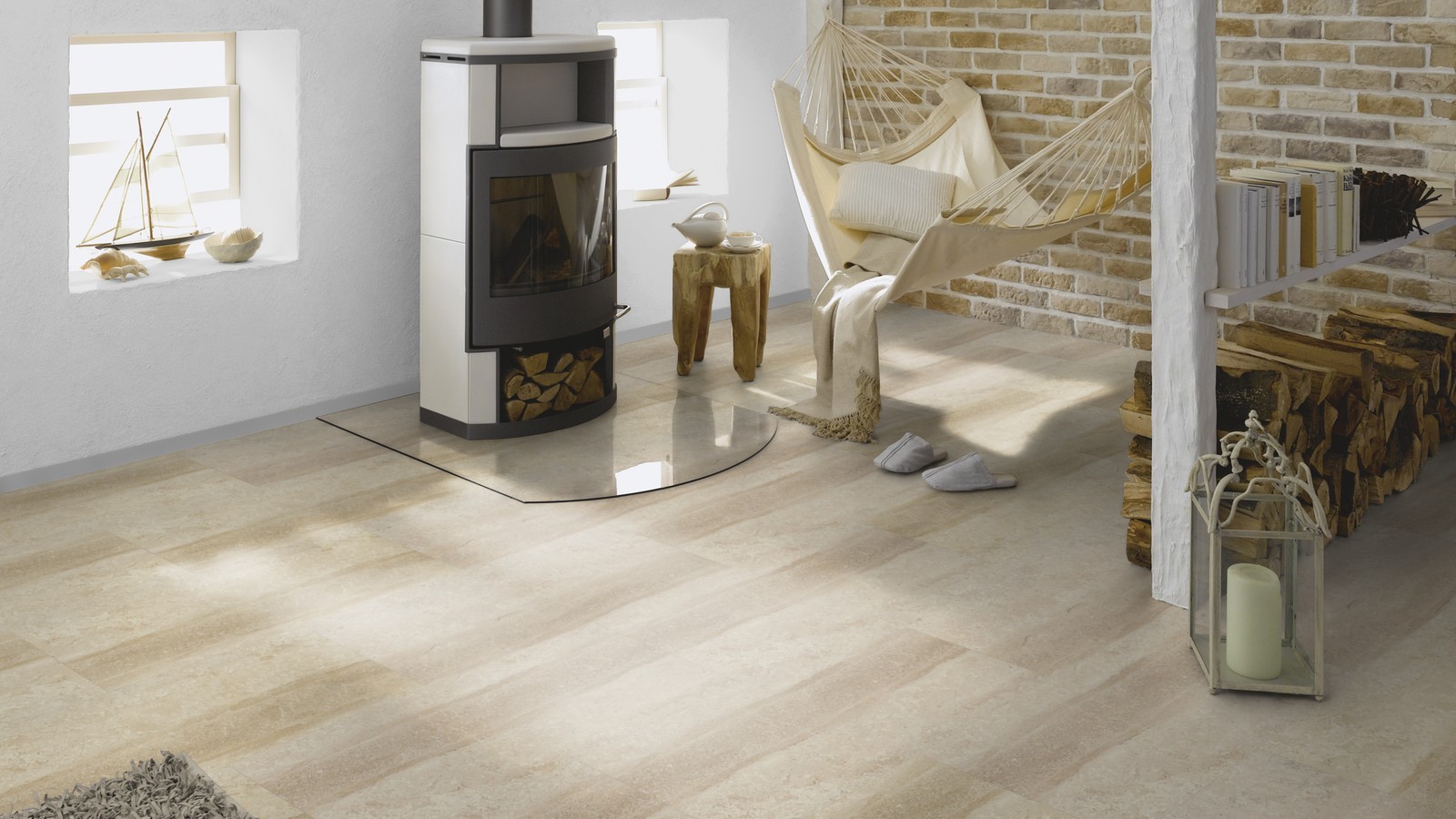 TER HÜRNE Vinylboden Stein Nizza hellbeige Naturstein J03 | Stone Choice Compact-4012853128639