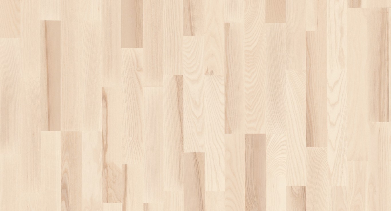 Parkett Esche Schiffsboden 3-Stab weiss matt lackiert | 2.Wahl-