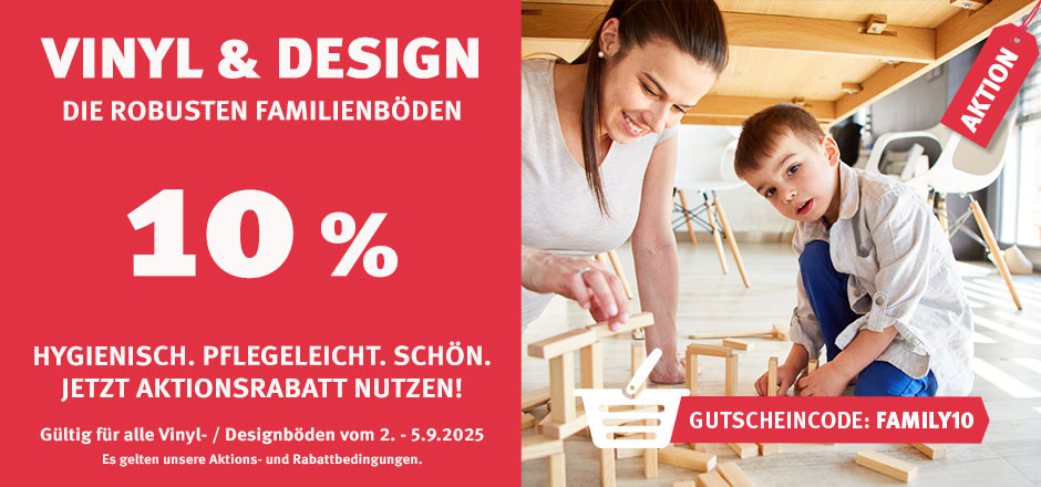 Aktion Vinyl- und Designböden mit 10% Rabatt