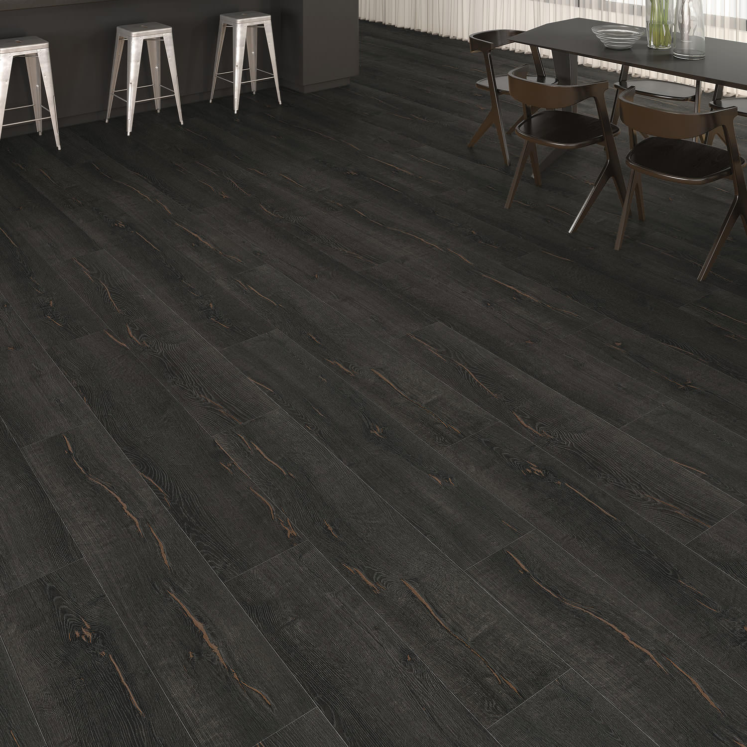 HARO Laminat Eiche Metallic schwarz autentic Landhausdiele | Tritty 200 Gran Via | 26 m²-4018427516659