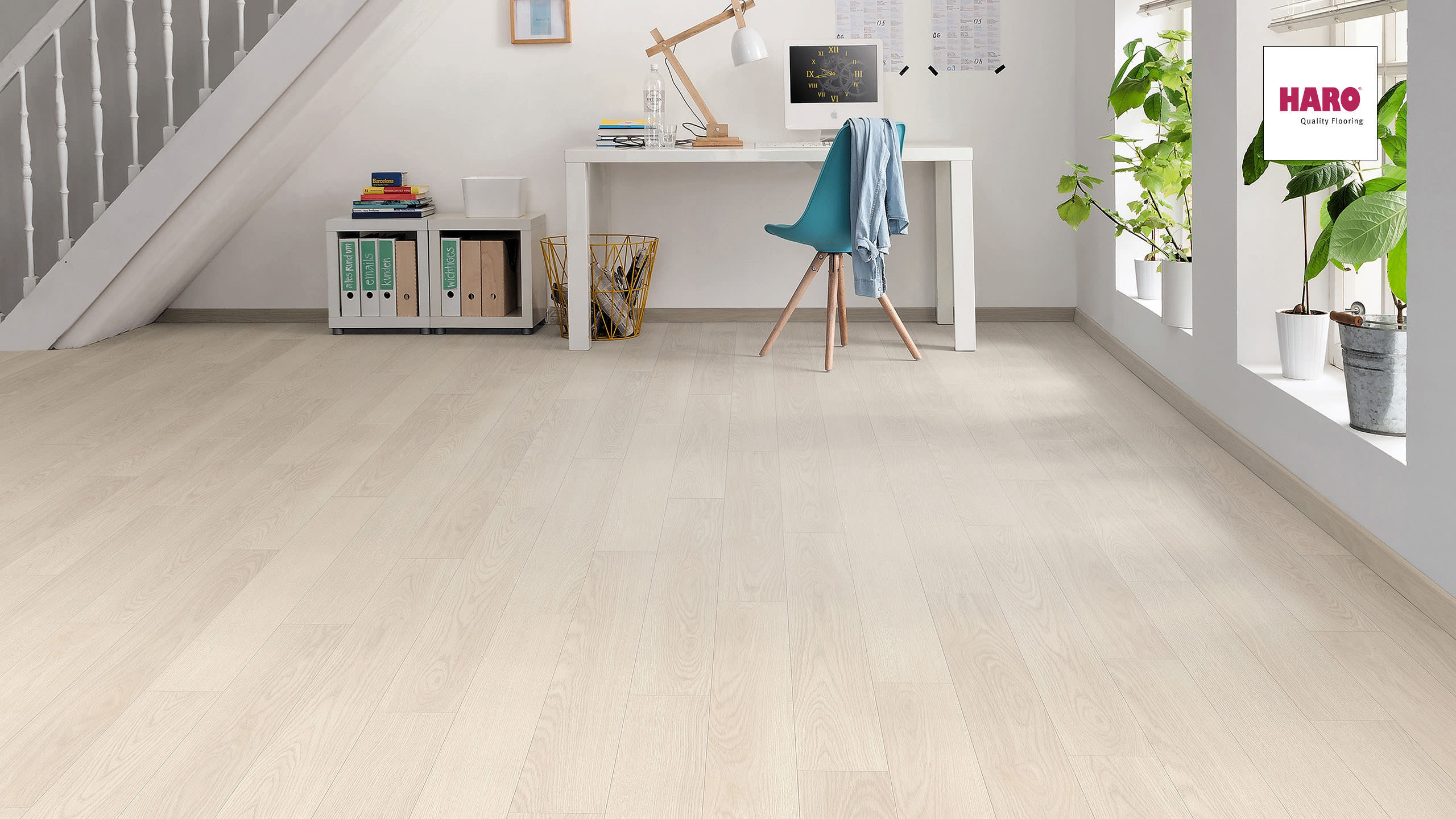 HARO Laminat Eiche edelweiß Landhausdiele | Tritty 100 Loft | 2.Wahl-4018427400873