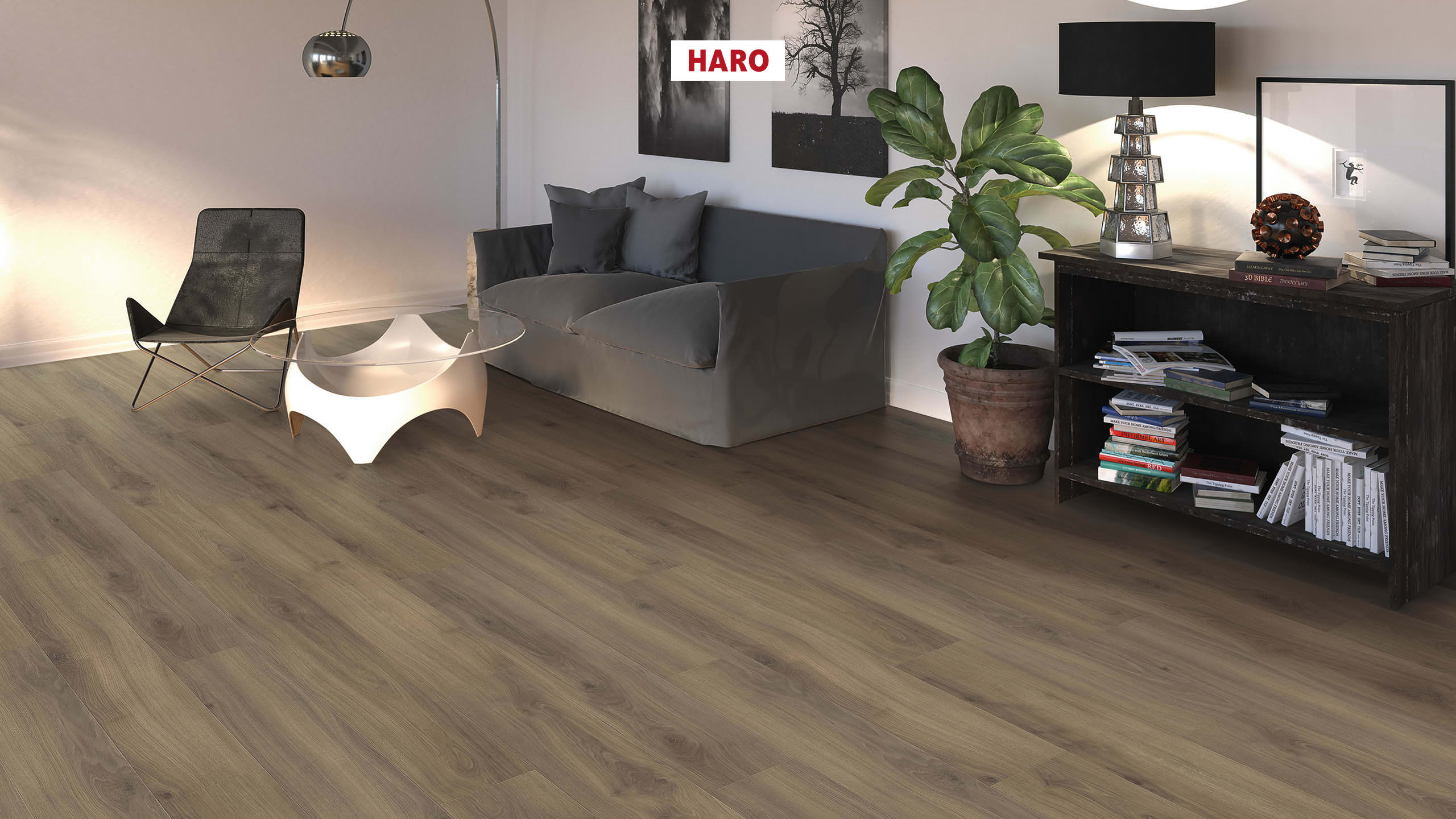 HARO Laminat Eiche Emilia samtbraun authentic soft Landhausdiele 4V | Tritty 100 | 2. Wahl | 15 m²-4018427485825