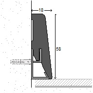 BELLFLOOR Bauhaus Sockelleiste SL 60 Weiß 18 x 60 x 2380 mm-#