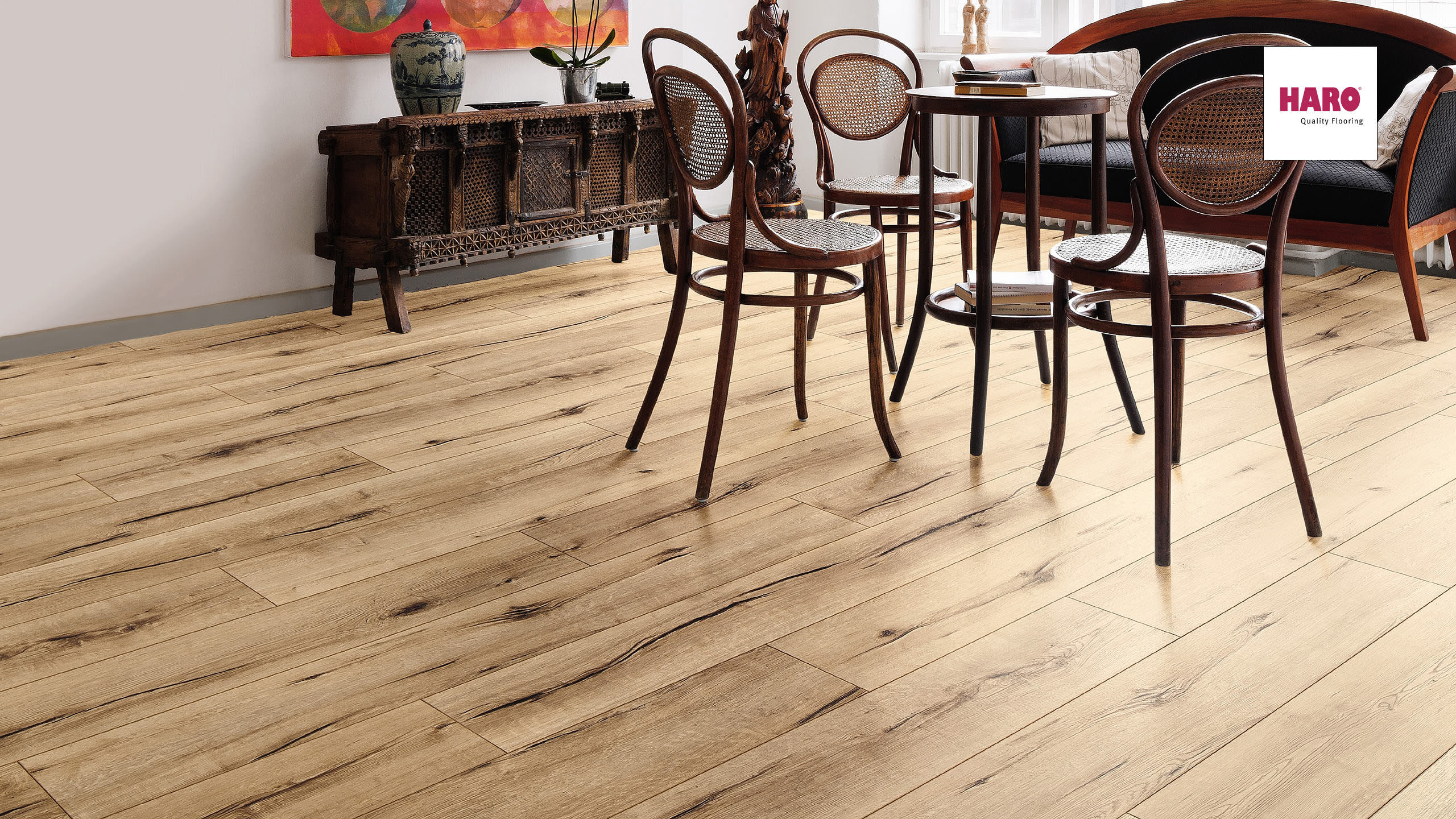 HARO Laminat Eiche italica creme Landhausdiele 4V | Tritty 75 | 2.Wahl | 23,5 m²-4018427349752 guenstig bei bodenverkauf.de kaufen HARO Laminat Eiche italica creme Landhausdiele 4V | Tritty 75 | 2.Wahl | 23,5 m²-4018427349752