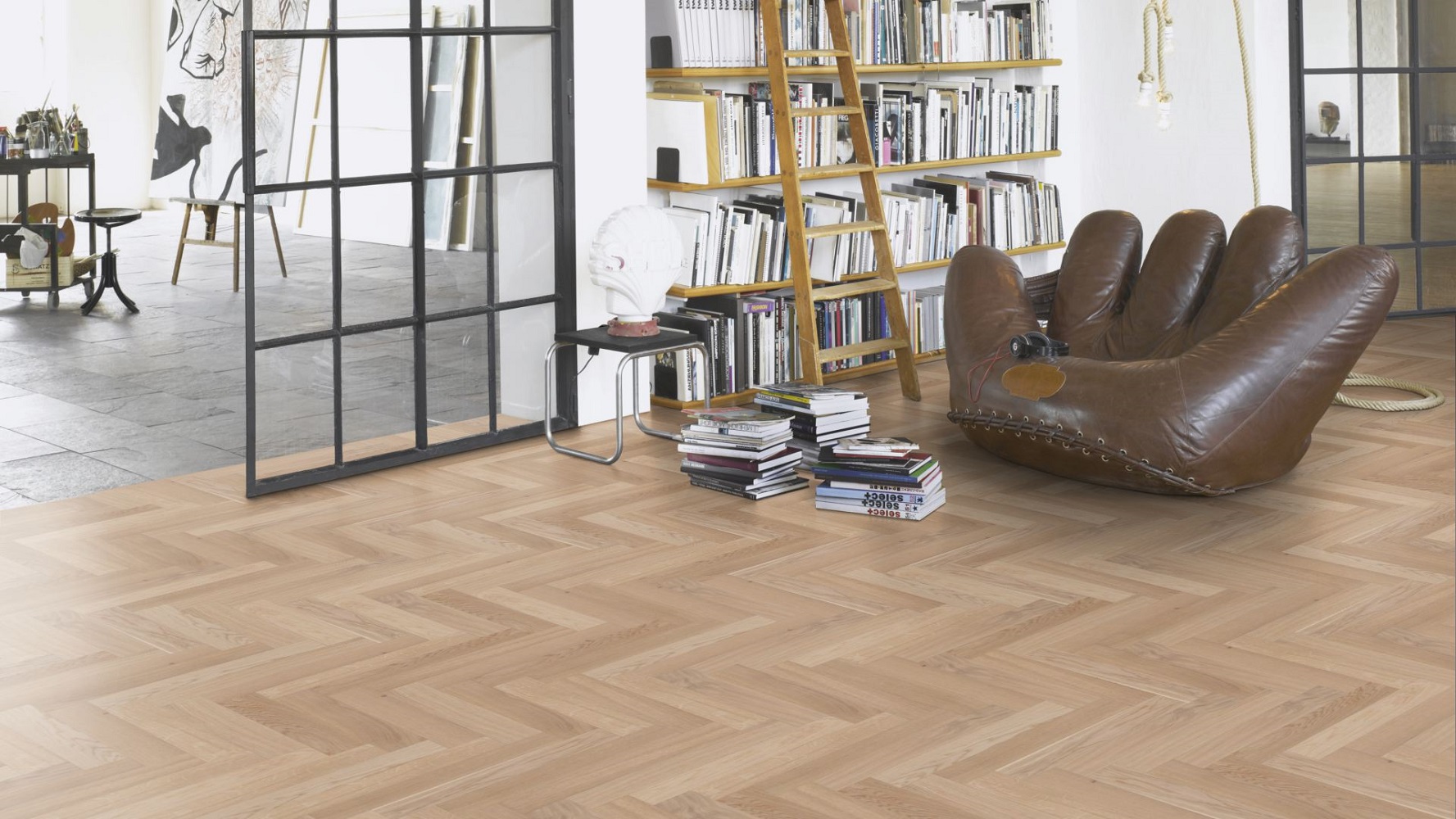 PARADOR Parkett Eiche Pure Stab (Fischgrät-Verlegung) lackversiegelt matt umlaufende Minifase | Trendtime 3 | 27,5 m²-4014809282860