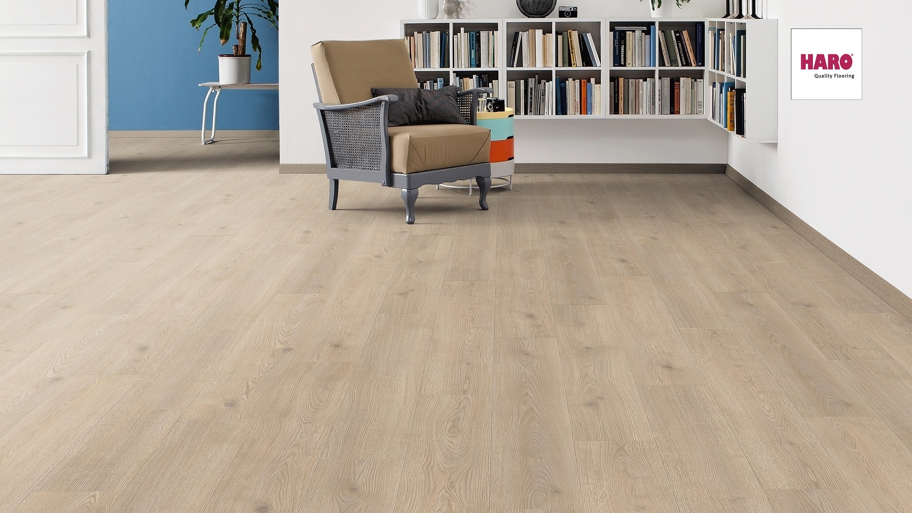 HARO Laminat Eiche Contura steingrau Landhausdiele 4V | Tritty 100 | 2. Wahl | 34 m²-#
