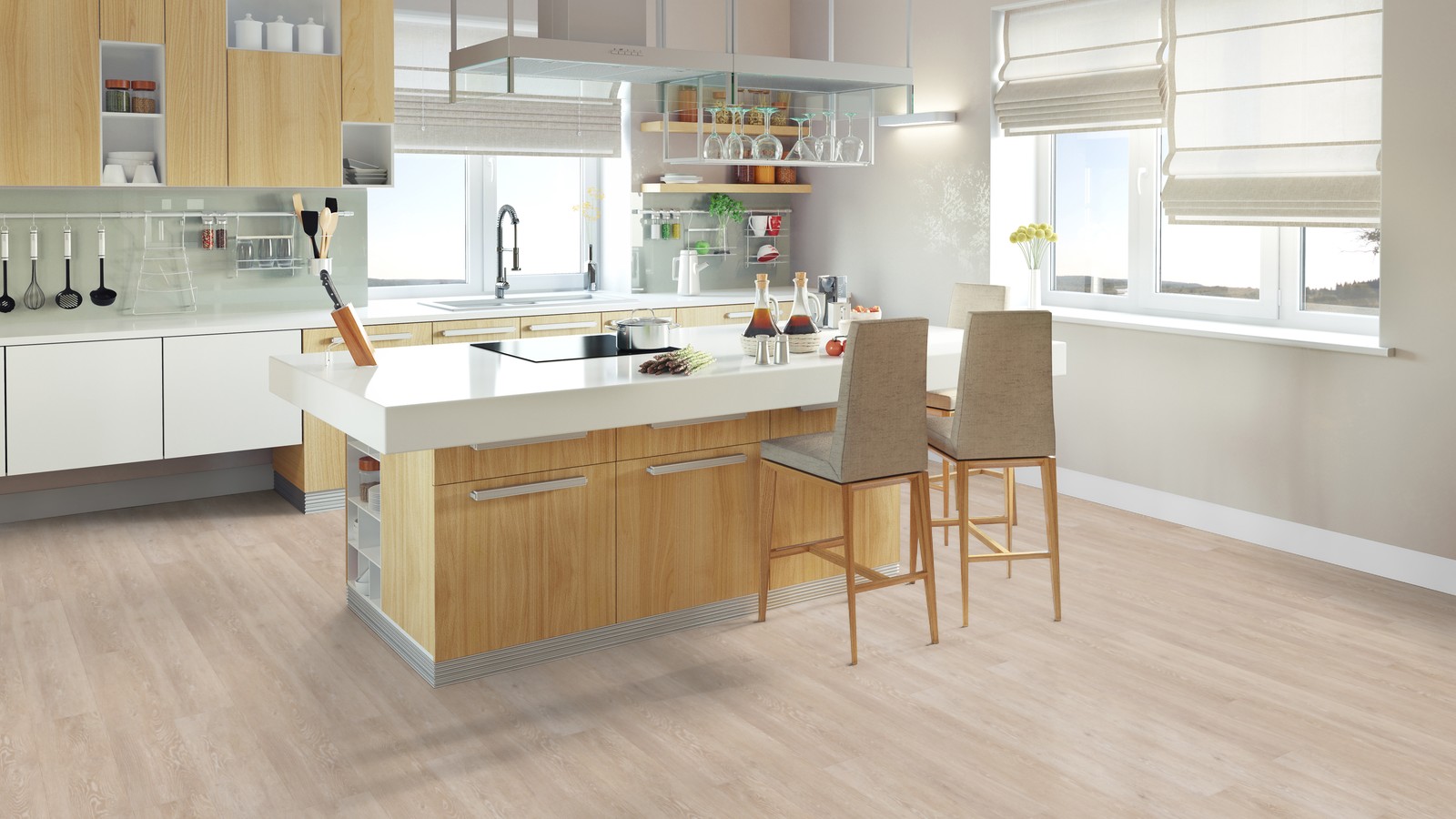 TER HÜRNE Vinylboden Eiche Viborg beige Landhausdiele F02 | Pure Choice Compact | 35 m²-4012853110801