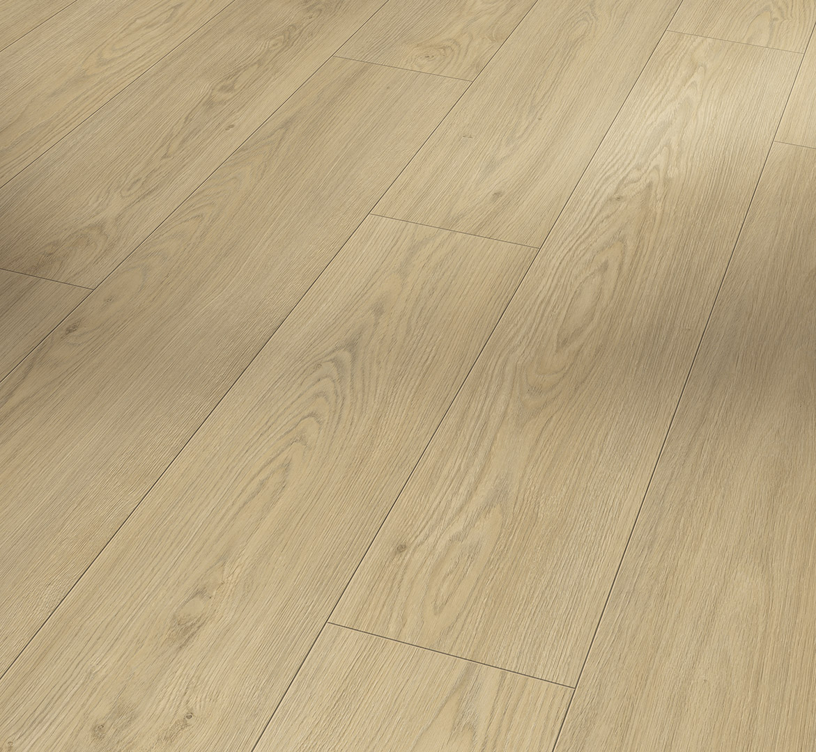 PARADOR Laminat Eiche Mont Blanc geschliffen Landhausdiele Matte Holzstruktur 4-seitige V-Fuge | Classic 1050 | 29 m²
