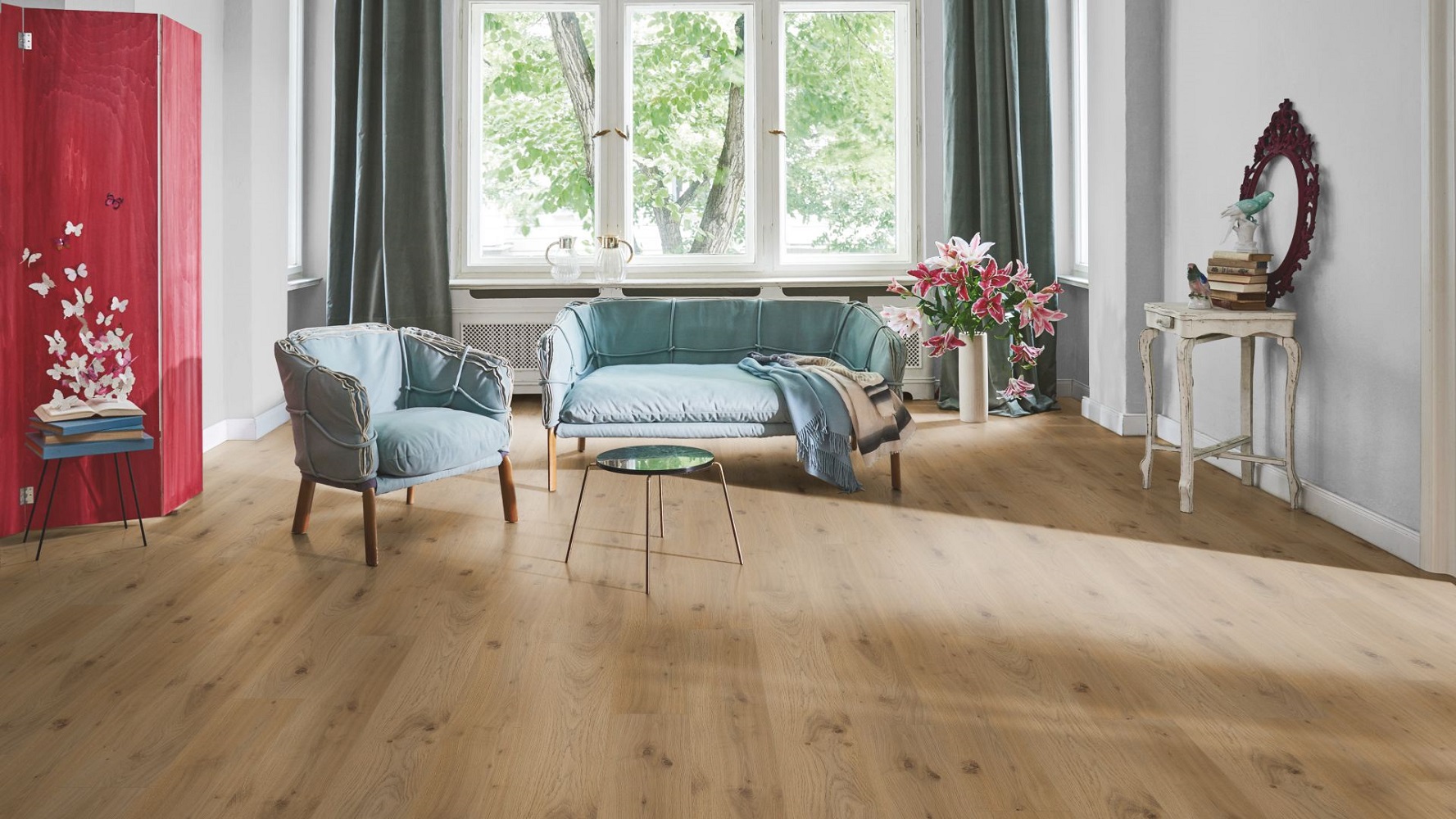 PARADOR Laminat Eiche Tradition natur Eleganzstruktur 4-seitige Mini-V-Fuge | Trendtime 1 | 9,5 m²-4014809183884