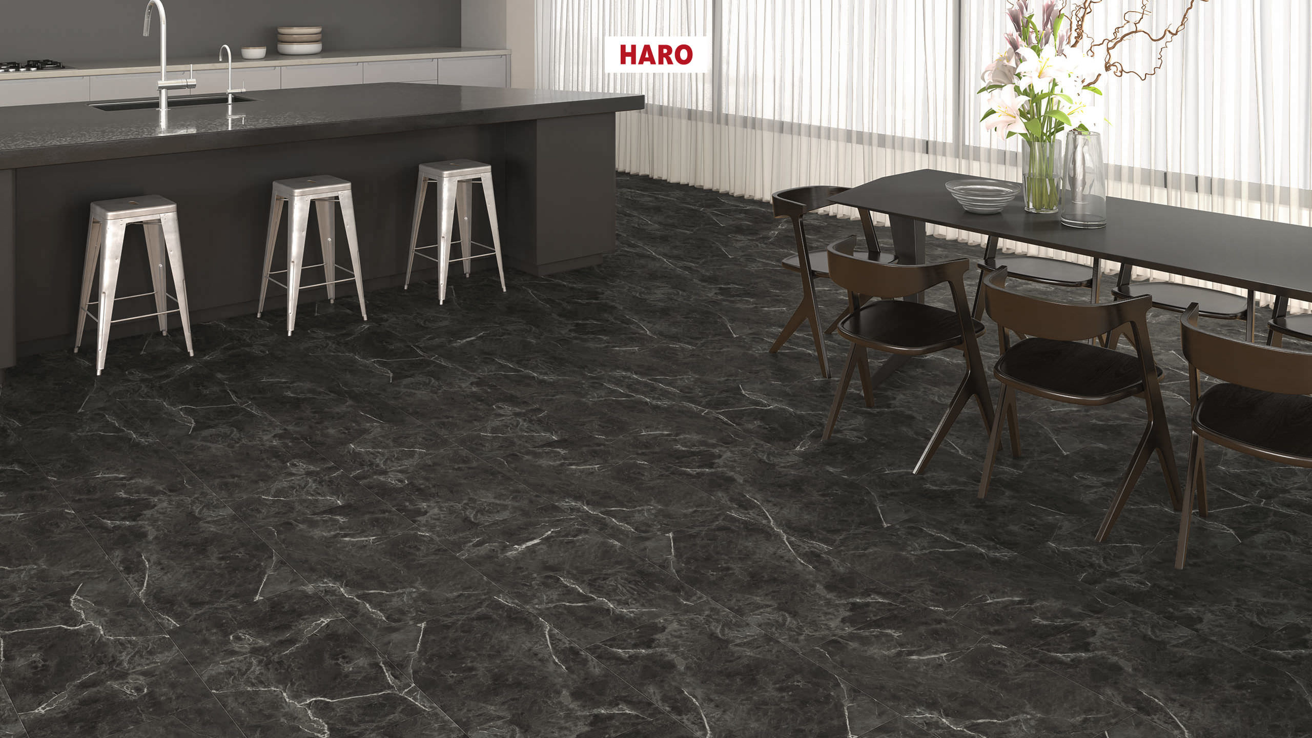 HARO Designboden Piazza 4V Marmor anthrazit Steinstruktur | DISANO SmartAqua | 2. Wahl | 5,5 m²-#