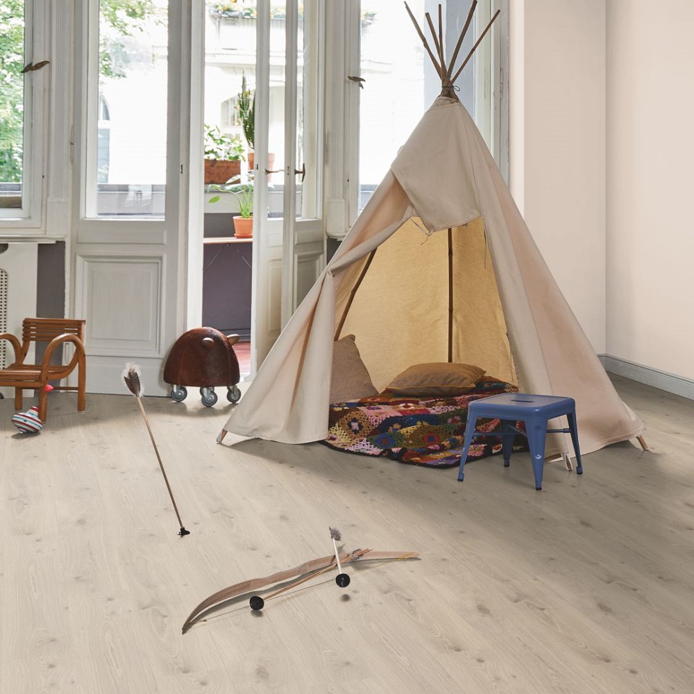 PARADOR Laminat Eiche gebleicht Landhausdiele 4-seitige V-Fuge | Classic 1050 | 26 m²-