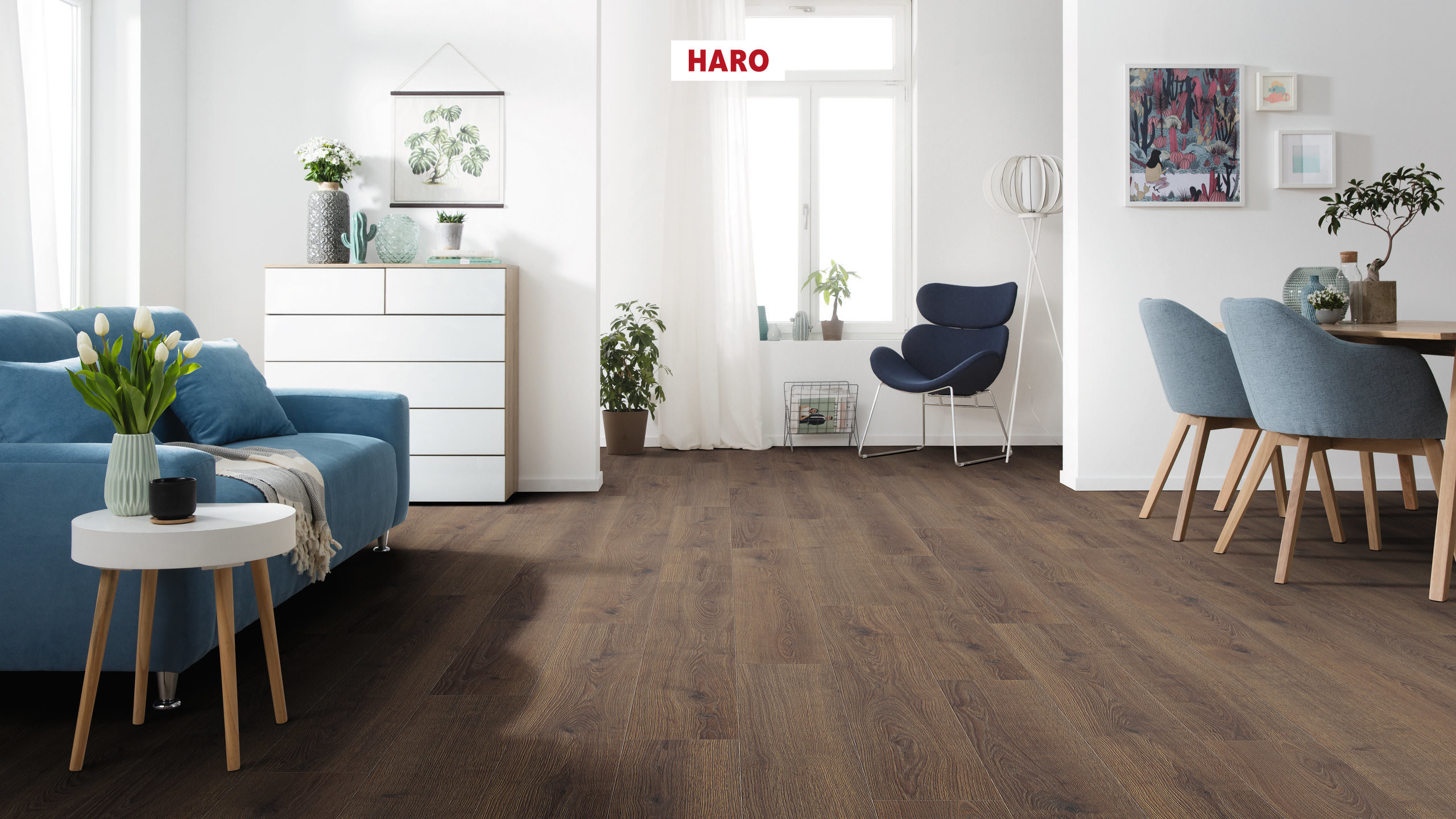 HARO Laminat Eiche Contura geräuchert Landhausdiele 4V | Tritty 100 | 2. Wahl | 24,5 m²-4018427448073
