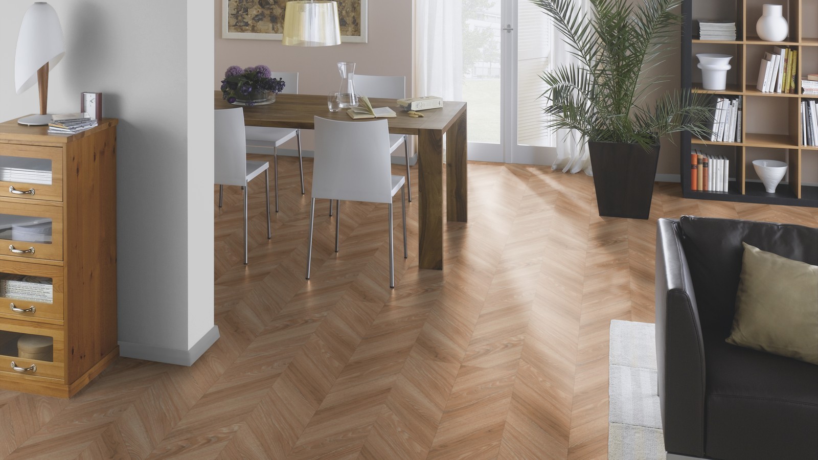 TER HÜRNE Vinylboden Eiche Oakland braun Fischgrät J12 | Stone Choice | 17 m²-4012853128677