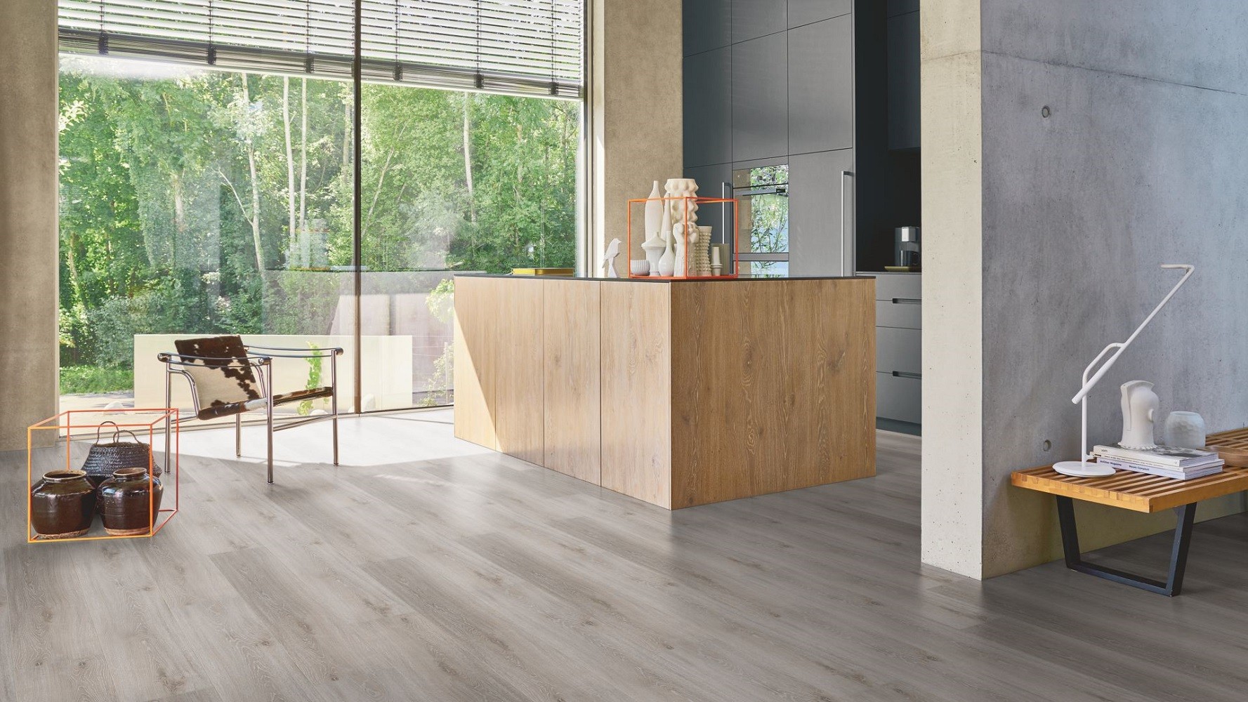 PARADOR Vinylboden Eiche grau geweißt Landhausdiele Gebürstete Struktur | Basic 4.3-4014809170143