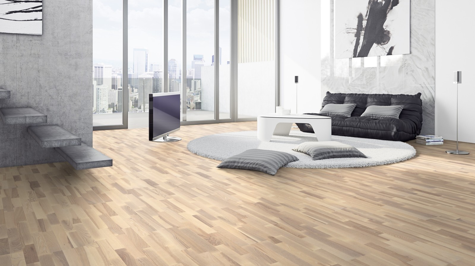 PARADOR Parkett Esche Rustikal Schiffsboden 3-Stab weiss matt lackiert | 2.Wahl | 24 m²- guenstig bei bodenverkauf.de kaufen PARADOR Parkett Esche Rustikal Schiffsboden 3-Stab weiss matt lackiert | 2.Wahl | 24 m²-