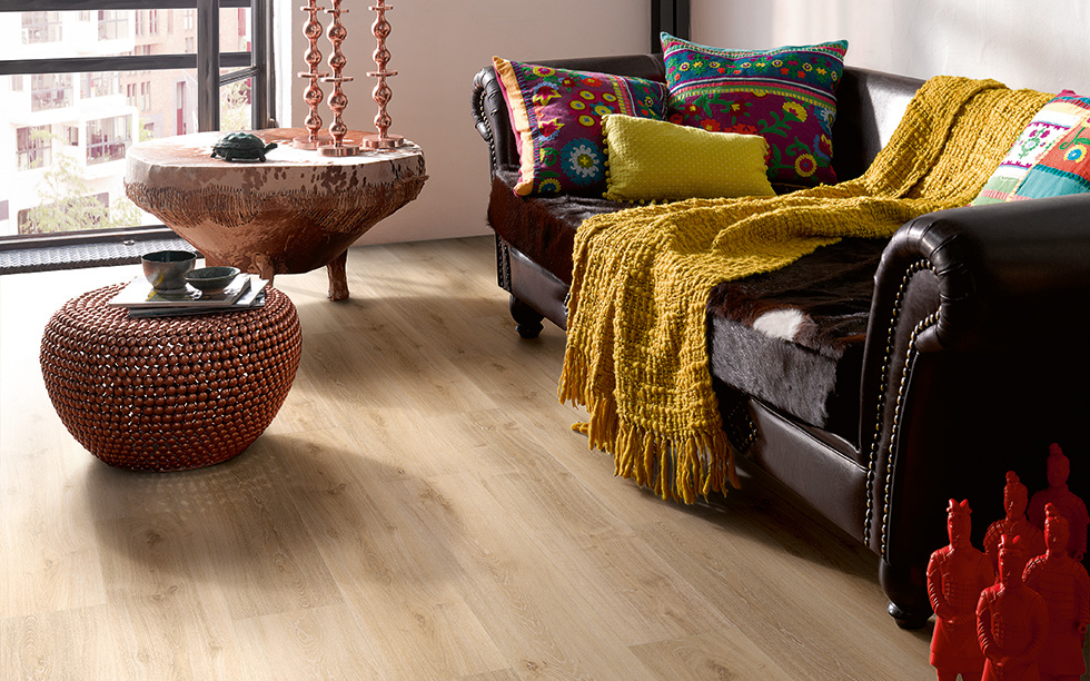 PARADOR Vinylboden Eiche Royal hell gekälkt Landhausdiele Holzstruktur | Basic 30 | 17 m²-4014809176398