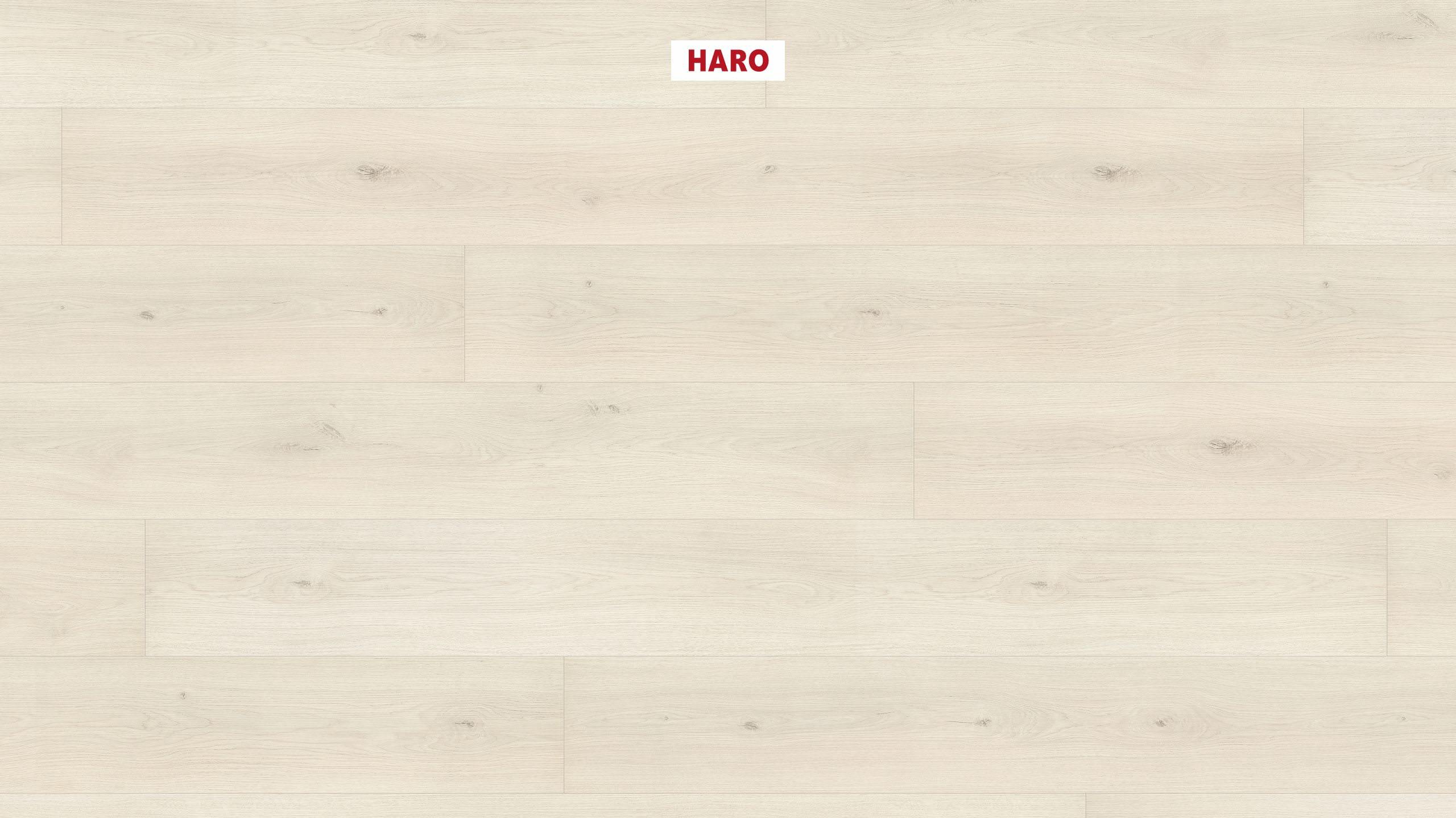 HARO Laminat Eiche Emilia weiß Landhausdiele 4V | Tritty 100 Gran Via Sonderedition | 32 m²-4018427452865