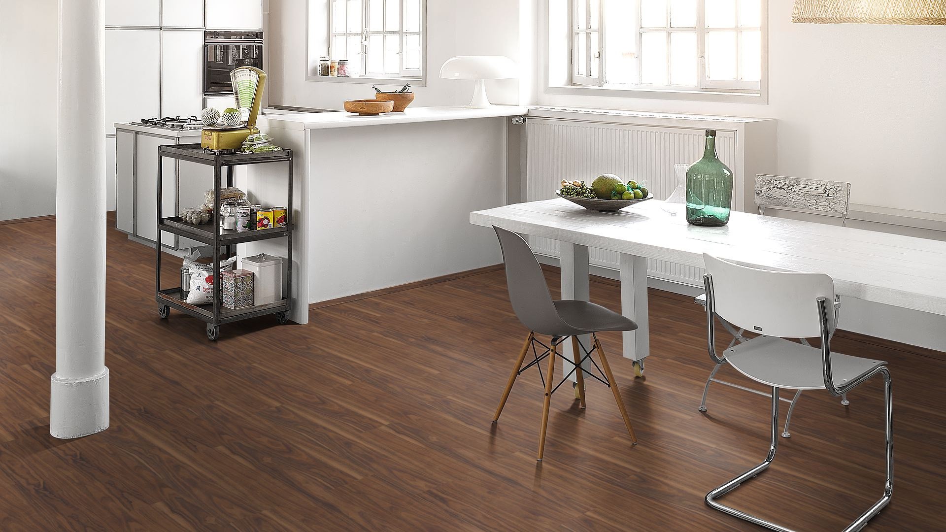 Vinyl Walnuss Landhausdiele Gebürstete Struktur | Click In | 4 m²-4014809165521
