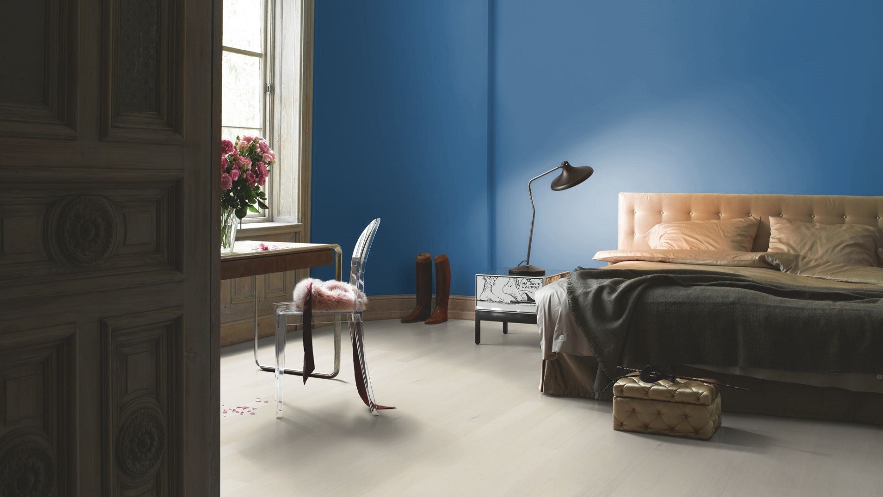 PARADOR Parkett Eiche perlmutt Landhausdiele Minifase Sägestruktur | Trendtime 4 | 9 m²-#