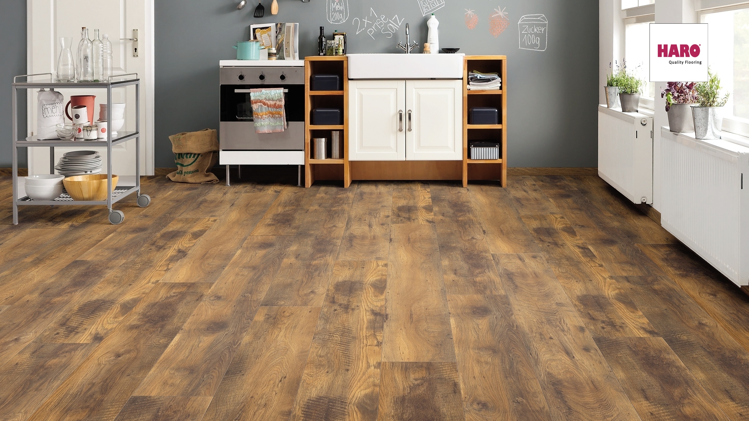HARO Laminat Eiche Altholz strukturiert matt Landhausdiele | Tritty 100 Gran Via | 2.Wahl | 23 m²-4018427325794