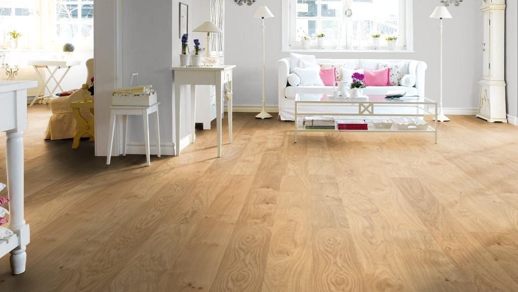 POWER DEKOR Parkett Eiche Natur Landhausdiele 4-seitige V-Fuge unbehandelt | 12 m²-