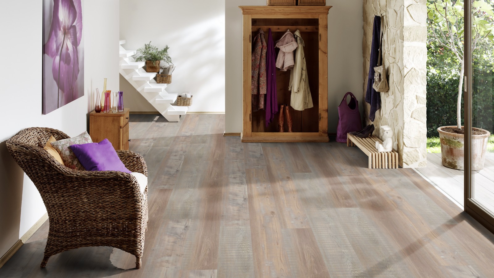 TER HÜRNE Vinylboden Pinie Valencia beigegrau Lange Landhausdiele G01 | Bright Choice | 21 m²-4012853128592
