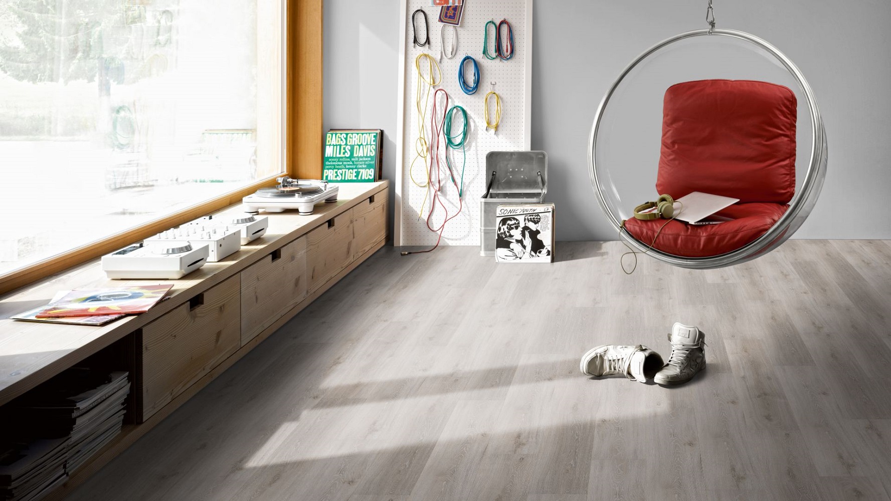 PARADOR Vinylboden Eiche grau geweißt Landhausdiele Gebürstete Struktur | Basic 30-4014809171959