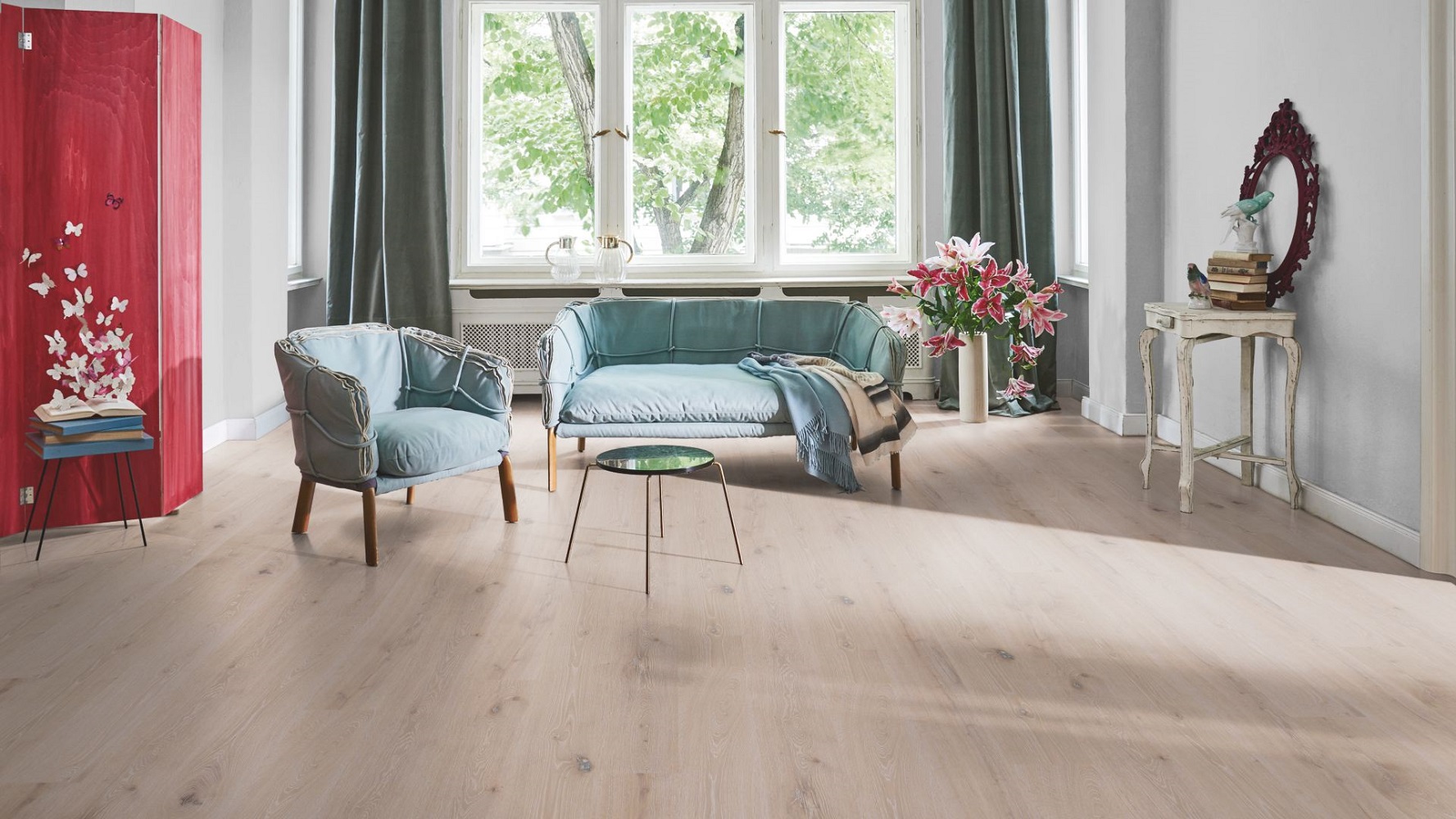 PARADOR Parkett Eiche gebürstet Landhausdiele naturgeölt weiß umlaufende Minifase | Eco Balance | 36-4014809197546