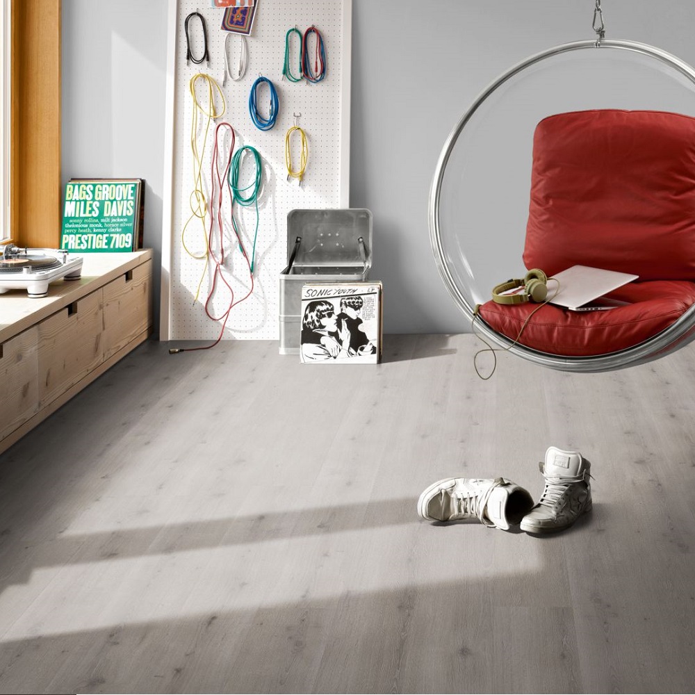 PARADOR Vinylboden Eiche Urban grau gekälkt Schloßdiele 4-seitige Fase | Modular ONE-4014809192510