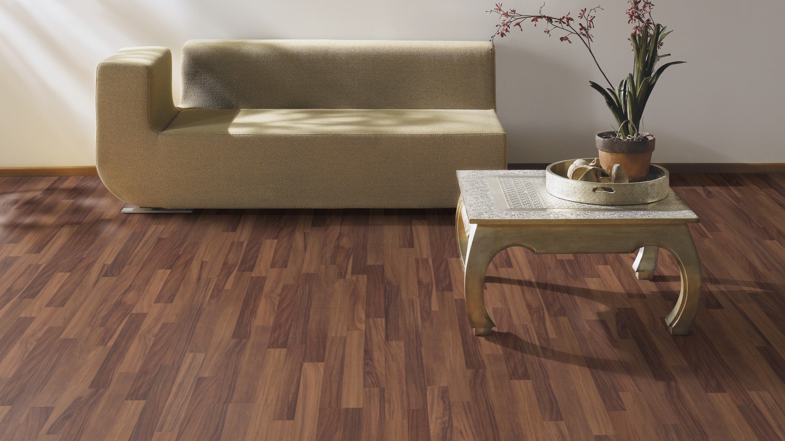 TER HÜRNE Laminat Nussbaum kontrastbraun Schiffsboden 3-Stab | Courage Line | 32 m²-4012853116452