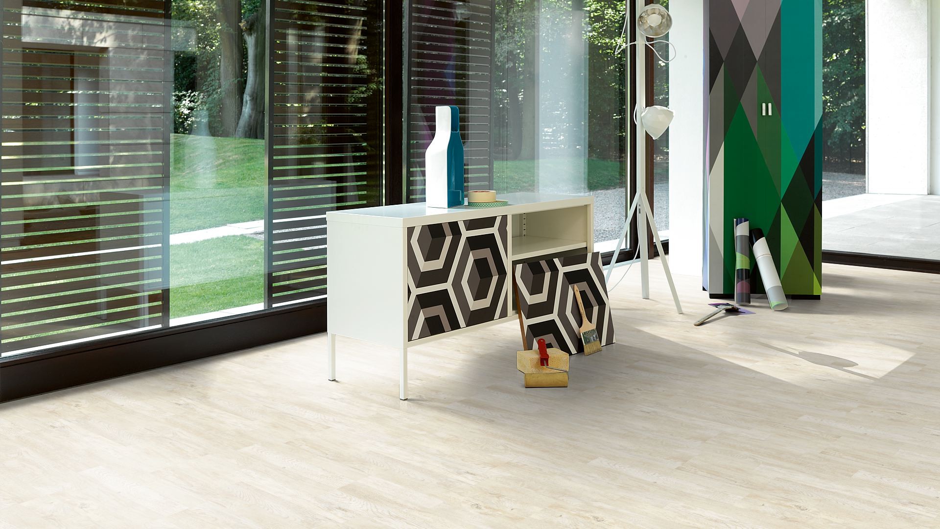 PARADOR Laminat Eiche Patina weiß Schiffsboden 3-Stab | Basic 200 |  27 m²-4014809139812