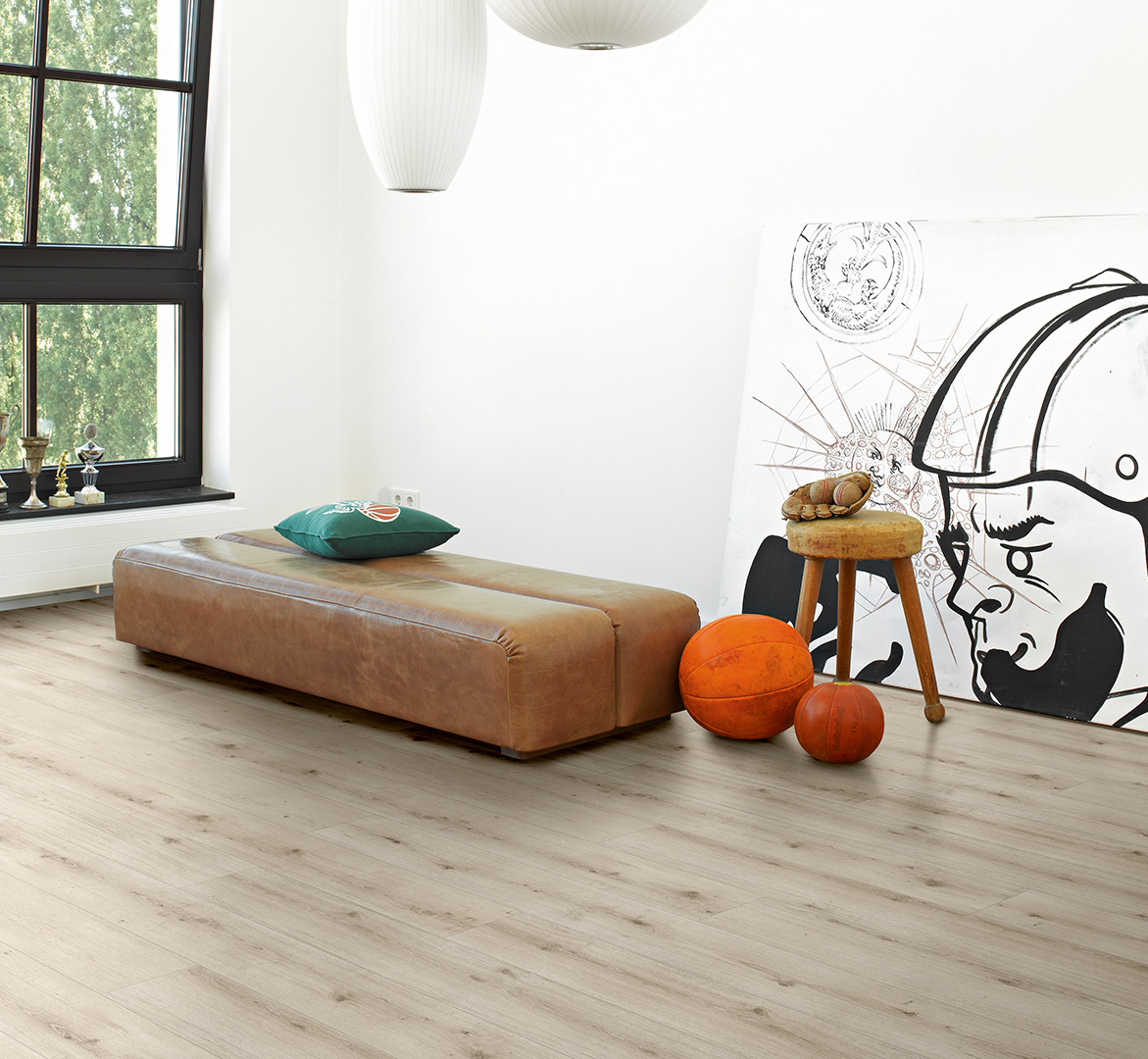 PARADOR Designboden Eiche Urban weiß gekälkt Schlossdiele 4-seitige Fase | Modular ONE-4014809192503