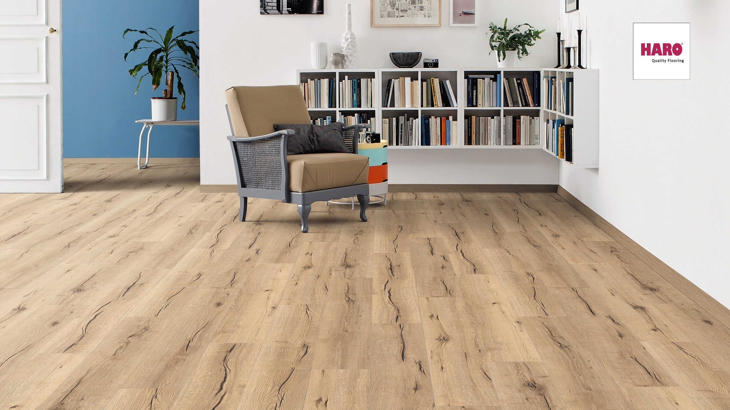 HARO Laminat Eiche italica creme Landhausdiele 4V | Tritty 90 | 2.Wahl | 15,5 m²-4018427447953