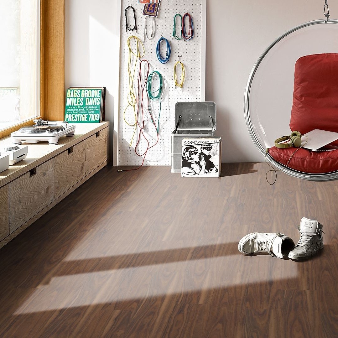 Vinyl Walnuss Landhausdiele Gebürstete Struktur | Click In | 4 m²-4014809165521