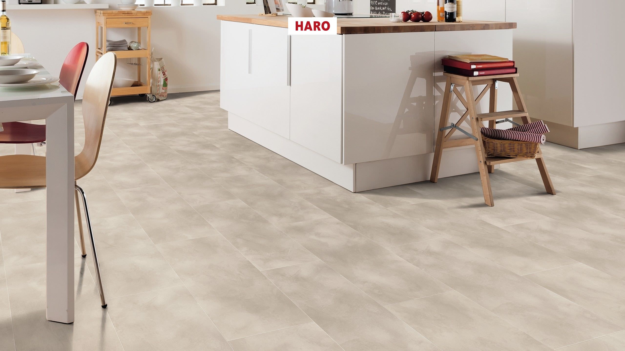 HARO Klebe-Designboden Piazza 4VM Beton hell Steinstruktur | DISANO Project-4018427444396
