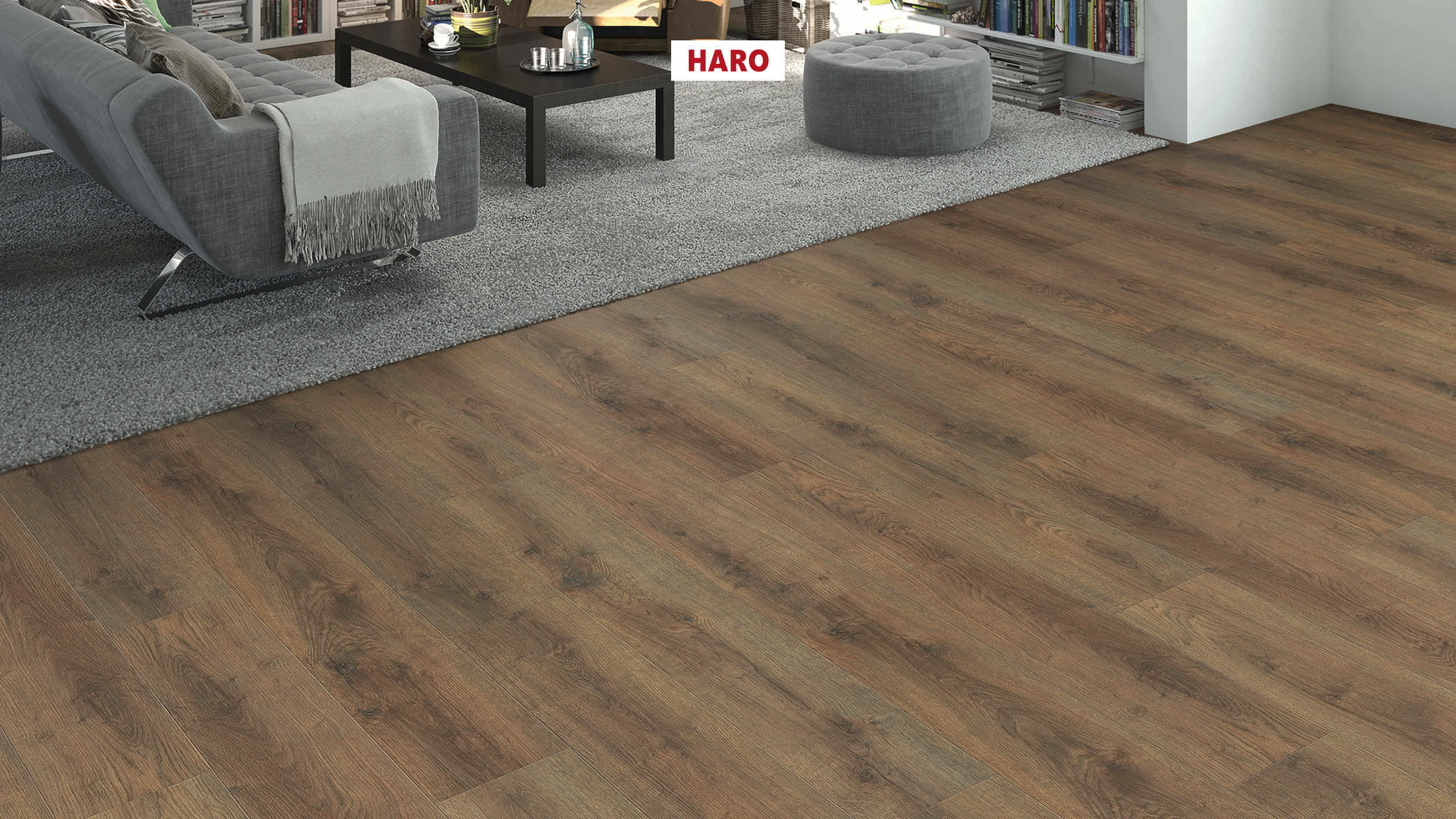 HARO Laminat Eiche Scarpa geräuchert strukturiert matt Landhausdiele | Sonderedition NKL31-401842511579
