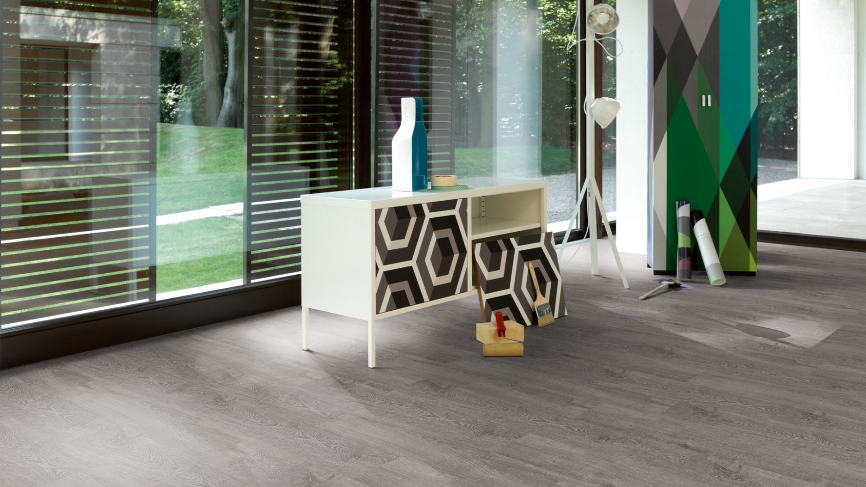 PARADOR Laminat Eiche lichtgrau Landhausdiele 4-seitige V-Fuge | Classic 1050 | 17 m²-4014809153856