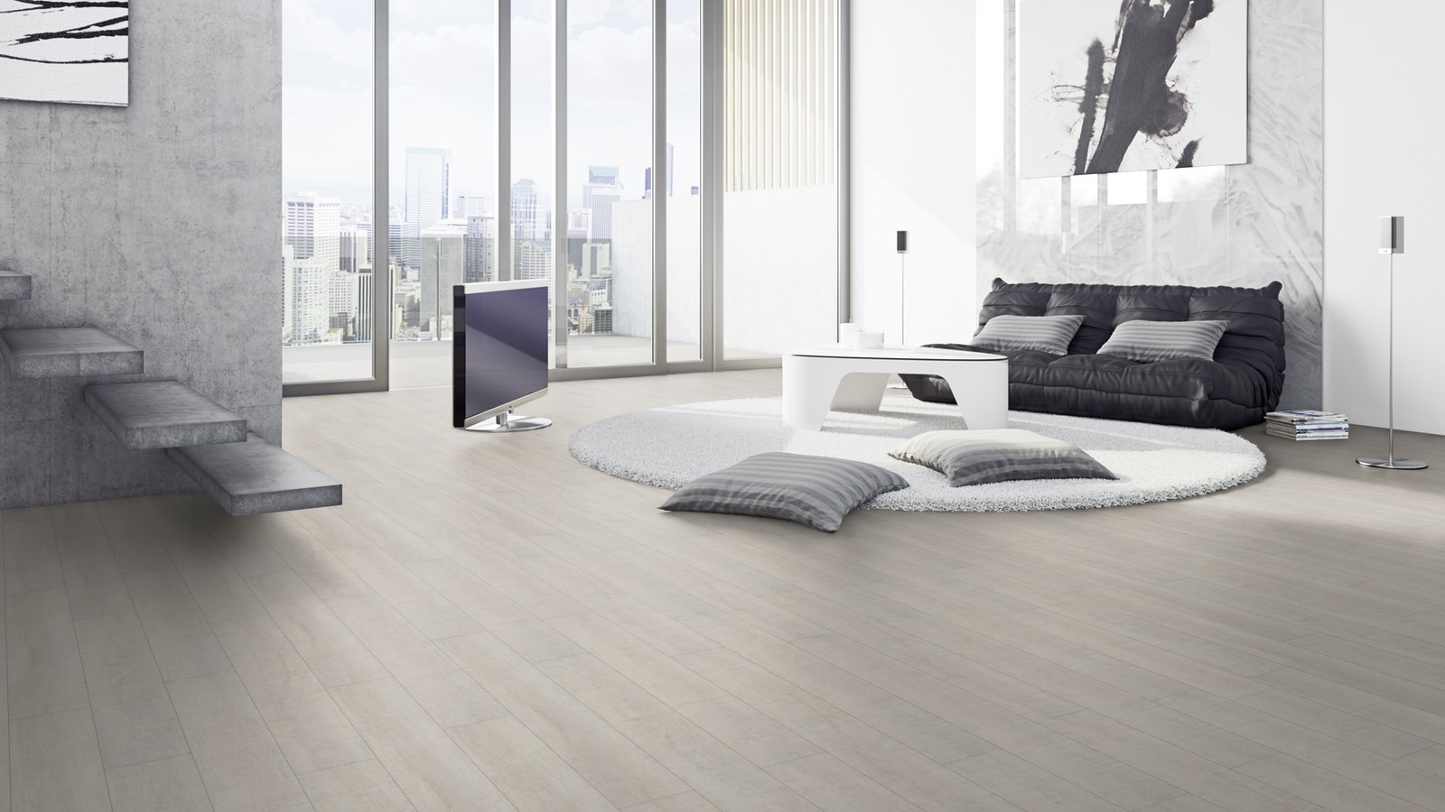 TER HÜRNE Vinylboden Eiche Halmstadt weiß Landhausdiele | Pure Choice-4012853110825