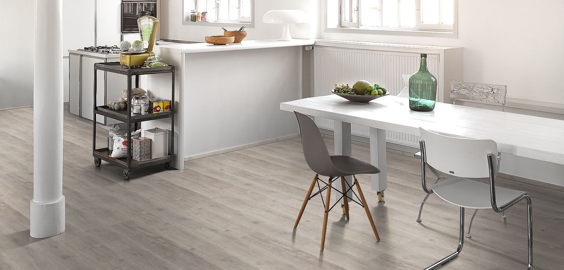 PARADOR Laminat Eiche graphitweiß Landhausdiele 4-seitige V-Fuge | Classic 1050 | 27 m²-4014809161813