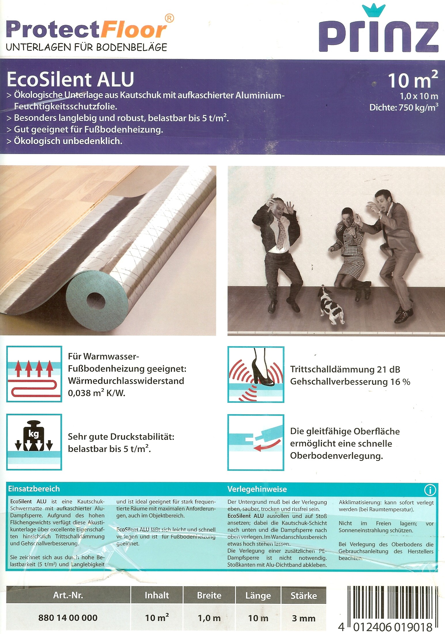 EcoSilent ALU Kautschuk 3 mm: 10 m²-