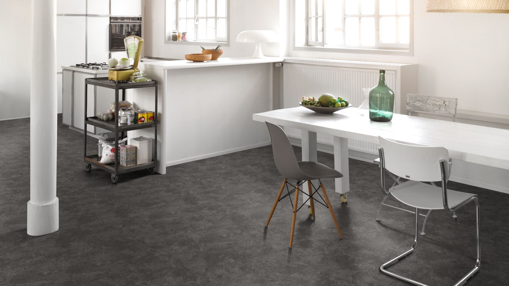 PARADOR Laminat Schiefer achatgrau Steinstruktur 4-seitige V-Fuge | Trendtime 5-4014809150718