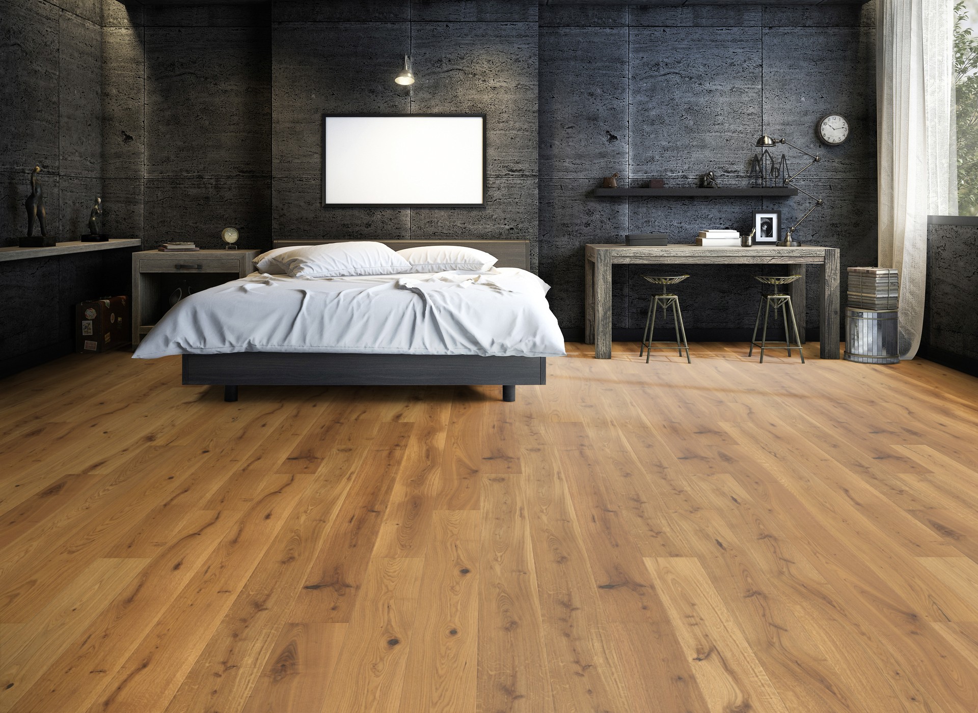 TER HÜRNE Parkett Eiche rustikal Landhausdiele 4-seitige Minifase gebürstet naturgeölt | 38 m²-4012853148231