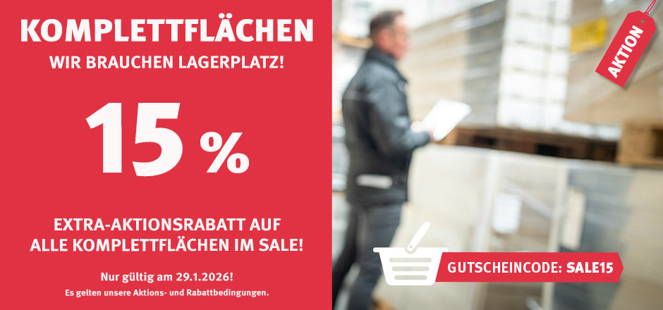 Aktion Komplettflächen mit 15% Rabatt
