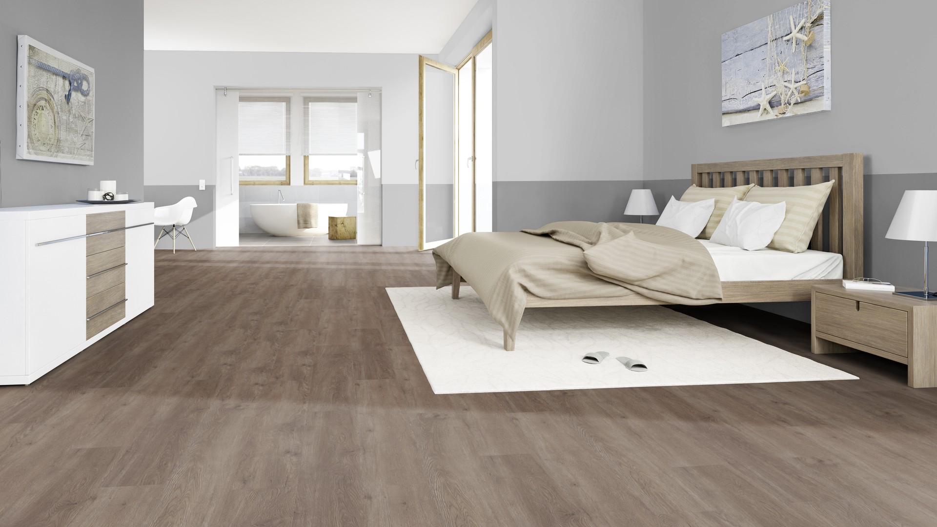 TER HÜRNE Design-Vinylboden Eiche Canberra graubraun Landhausdiele | Straight Choice Comfort | 32 m²-4012853119736