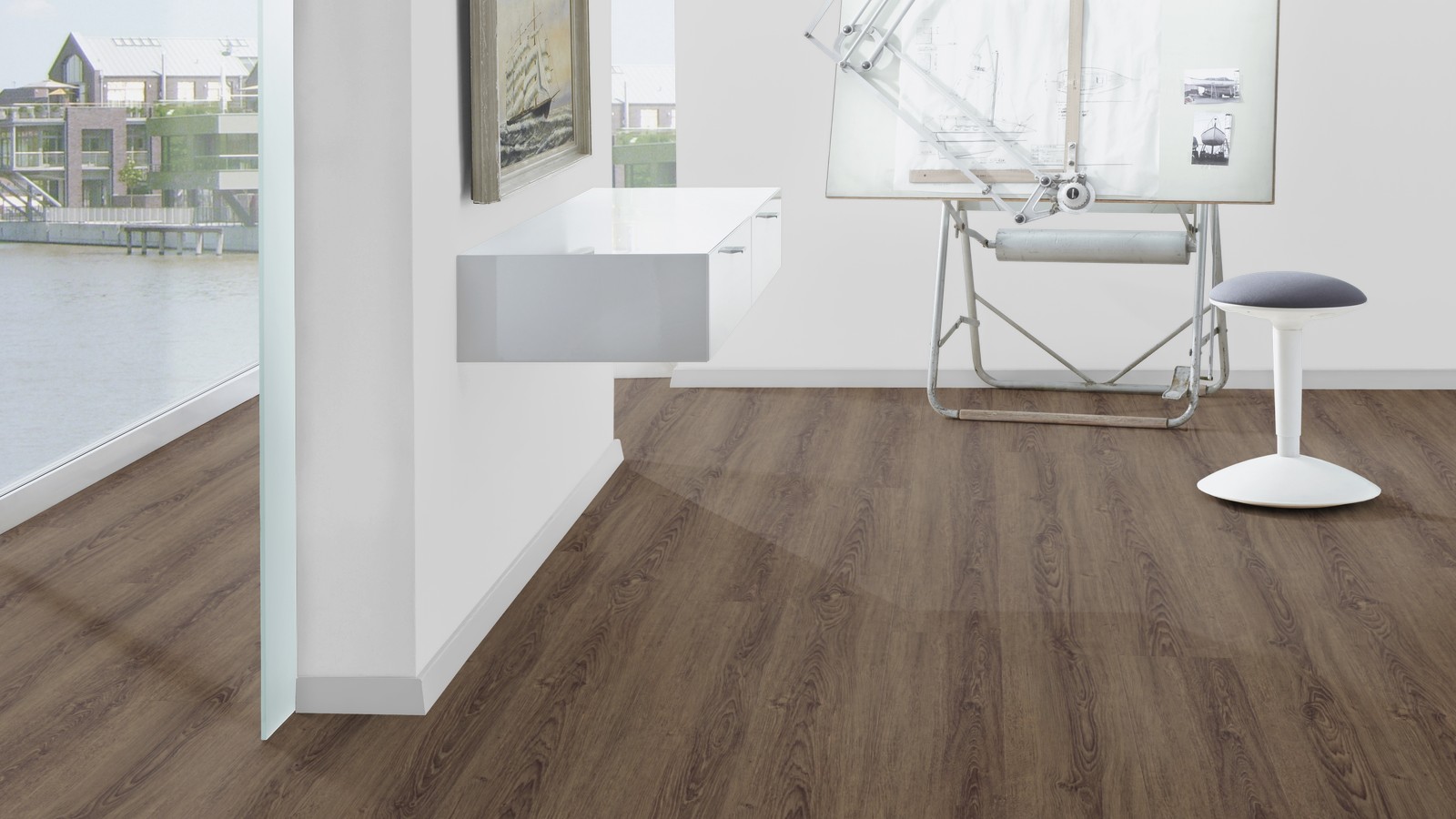 TER HÜRNE Design-Vinylboden Eiche Bogota dunkelbraun Lange LHD I07 | Straight Choice Perform | 37 m²-4012853137624